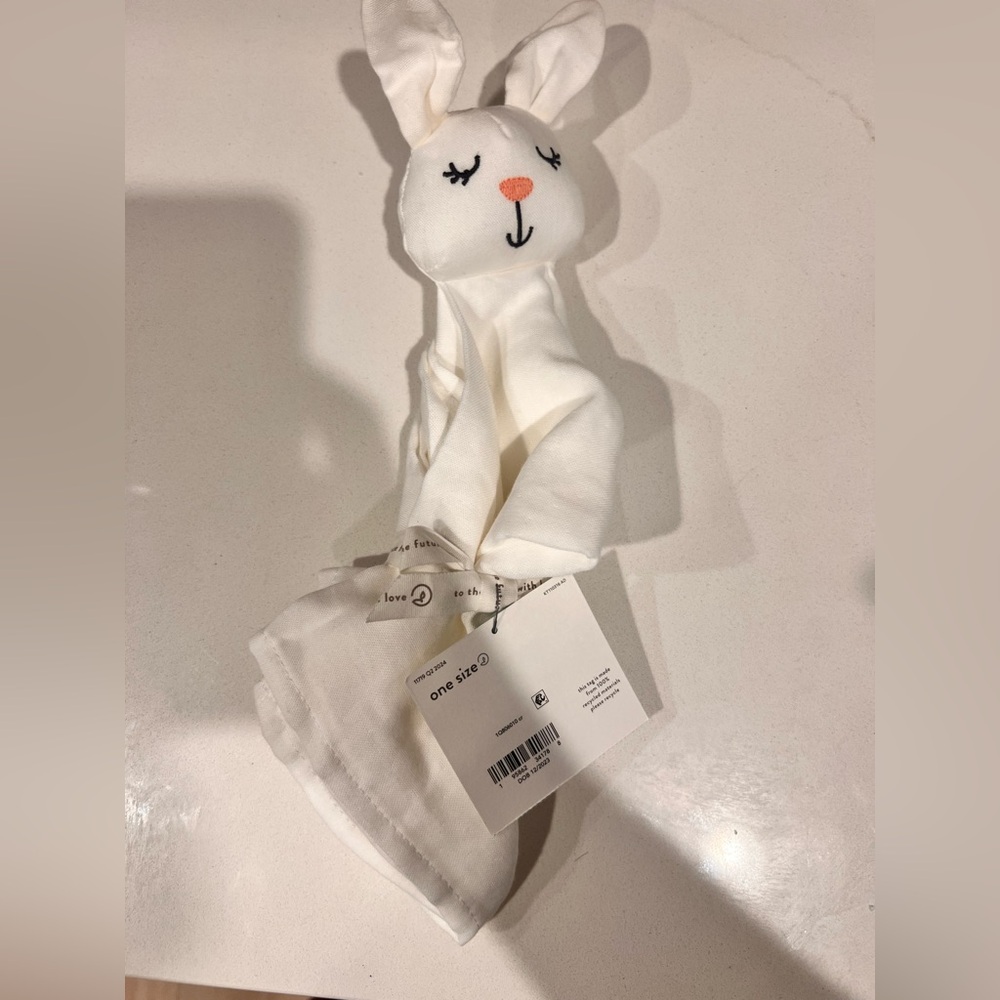 White Bunny Lovey Blanket
